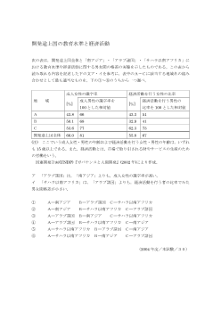 開発途上国の教育水準と経済活動（2004年［現社］センター試験本試験 ３０)