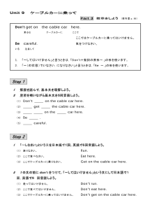 （基本文100選）Unit 9　ケーブルカーに乗って／part 3　指示をしよう