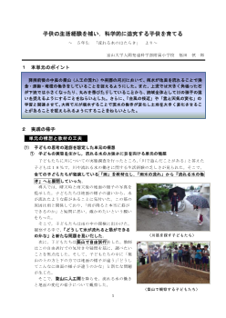 子供の生活経験を補い，科学的に追究する子供を育てる―５年生　「流れる水のはたらき」より―