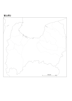［白地図］（194）富山県２(市町村界)