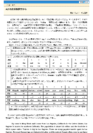 ALTの赴任挨拶文から