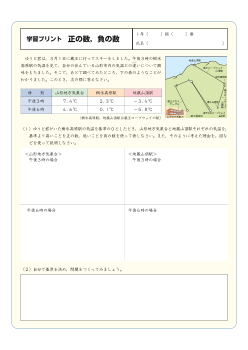 1 年 正の数，負の数（正負の数の単元 導入後２時間目）