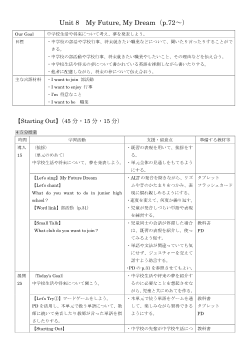 （6年指導案 PDF版）Unit 8 My Future, My Dream（p.72～）