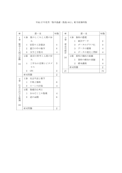 平成15-18年度用高等学校数学教科書の配当授業時数（2003年7月）