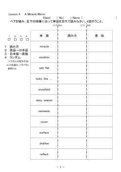 Lesson 4　A Miracle Mirror　単語シート