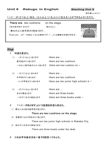 （基本文100選）Unit 6　Rakugo in English　［Starting Out ②］ There are two cushions on the stage.