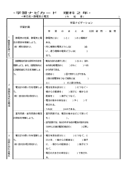 理科学習ナビカード「２年　静電気と電流」