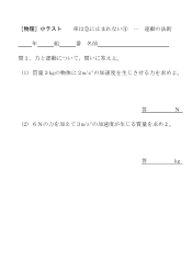 ［物理］小テスト　車は急に止まれない(4)･･･運動の法則