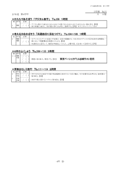 ［単元指導計画］（4年）※　かたちであそぼう　「デジタル数字」　下p.103　１時間