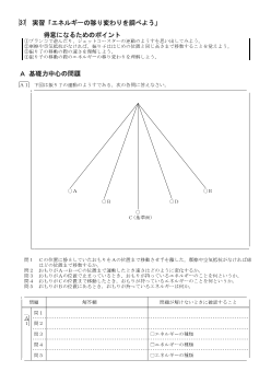 （学力向上問題集）　実習「エネルギーの移り変わりを調べよう」