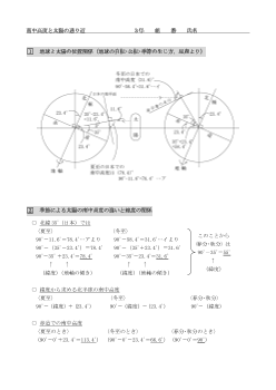 ［板書例］南中高度と太陽の通り道