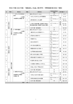 令和6年度（2024年度）「新編 新しい社会」（第6学年）年間指導計画（単元一覧表）