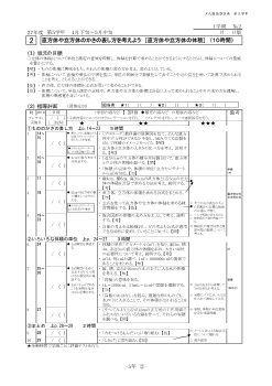 ［単元指導計画］（5年）２　直方体や立方体のかさの表し方を考えよう　［直方体や立方体の体積］　（１０時間）　