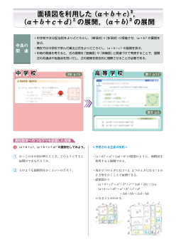 面積図を利用した(a＋b＋c)2，(a ＋b＋c＋d)2 の展開，(a＋b)3 の展開