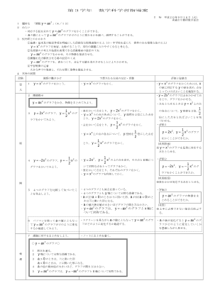 第３学年数学科指導案－関数 y＝ax2－