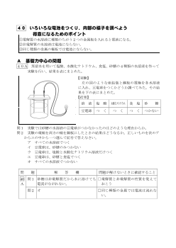 （学力向上問題集）　いろいろな電池をつくり、内部の様子を調べよう