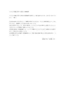 子どもの保護に関する条約と国際機関（2006年［現社］センター試験本試験 17)