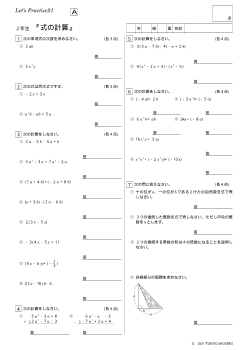 ２年生『式の計算』基本問題／Let's Practice21