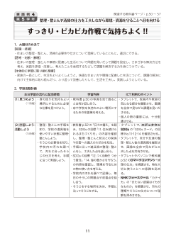 実践例４ 【第５学年】整理・整とんや清掃の仕方を工夫しながら環境・資源を守ることへ目を向けるすっきり・ピカピカ作戦で気持ちよく !!