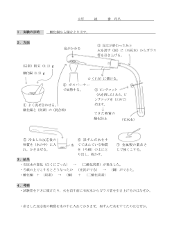 ［板書例］酸化銅から銅をとり出す