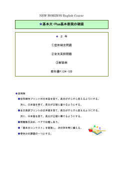 NEW HORIZON　基本文・Plus基本表現の確認２年