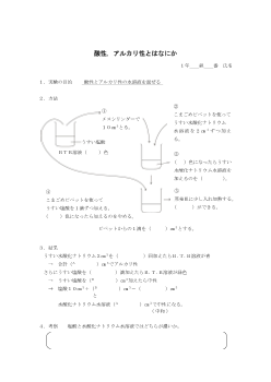 ［板書例］酸性，アルカリ性とはなにか－酸性とアルカリ性の水溶液を混ぜる