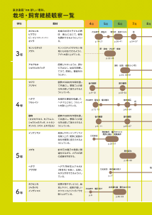 「新編 新しい理科」 栽培・飼育継続観察一覧