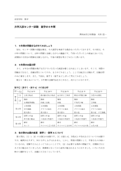 大学入試センター試験数学の５年間