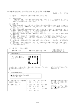 小中連携を生かした小学校６年（文字と式）の展開例