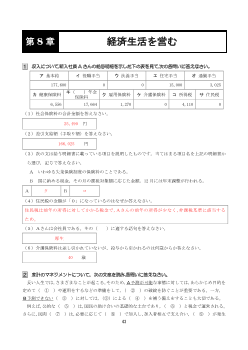 ［（311）家庭基礎 評価問題］第８章　経済生活を営む【教師用】