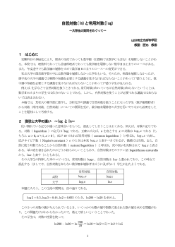 自然対数(ln)と常用対数(log) ～大学生の質問をめぐって～