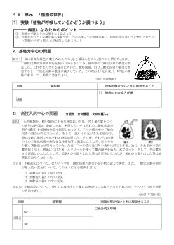 （学力向上問題集）　実験「植物が呼吸しているかどうか調べよう」