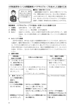 （実践提案）小学校高学年　・いじめ問題事例（ペアや小グループを生かした活動の工夫）