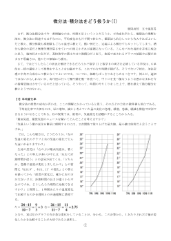 微分法・積分法をどう扱うか（１）