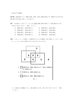 物質の状態変化（2006年「理科総合A」センター試験第3問）