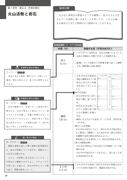 （実践例　第1学年）単元4　火山活動と岩石