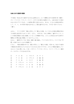 社会に対する態度や認識（2001年［現社］センター試験本試験 ２)