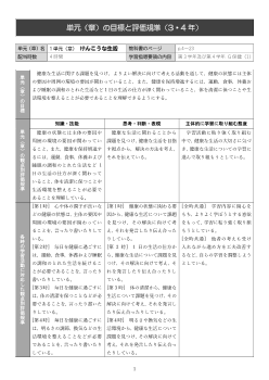 令和2年度(2020年度）「新しい保健 3･4」単元（章）の目標と評価規準（3・4 年）