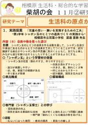 相模原市生活科・総合的な学習研究会『柴胡の会』11月②研究会
