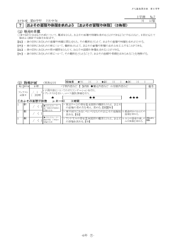 ［単元指導計画］（6年）７　およその面積や体積を求めよう 　［およその面積や体積］　（３時間）　