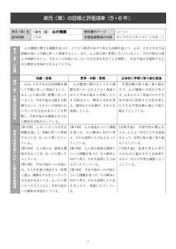 令和2年度(2020年度）「新しい保健 5･6」単元（章）の目標と評価規準（5・6 年）