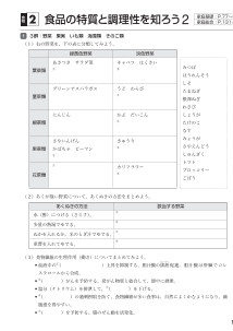 食品の特質と調理性を知ろう(2)（食物）