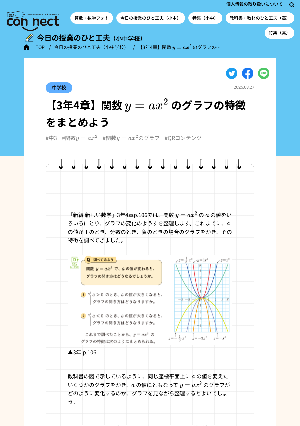 【3年4章】関数ｙ＝ax²のグラフの特徴をまとめよう