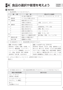 食品の選択や管理を考えよう（食物）