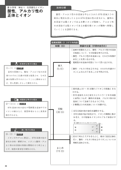 （実践例　第3学年）単元1　酸性，アルカリ性の正体とイオン