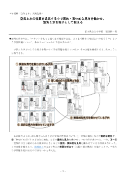 ４年理科「空気と水」実践記録３　空気と水の性質を追究する中で質的・実体的な見方を働かせ、空気と水を粒子として捉える