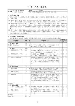 （702）数学Ⅲ Standard（令和5年度新刊） シラバス案