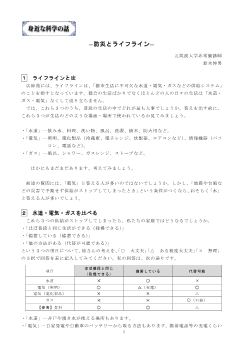 身近な科学の話 ―防災とライフライン―