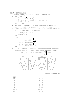 軌跡の方程式・関数の最大・最小・定積分と面積（センター試験2005）