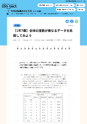 【1年7章】全体の度数が異なるデータを比較してみよう